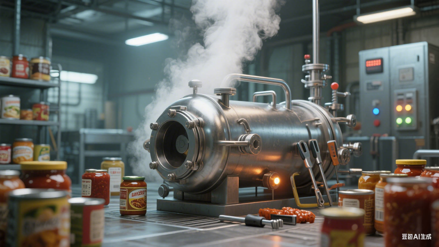在食品加工领域，尤其是罐头、酱料、预制菜等需要长期储存或大规模生产的品类中，杀菌锅扮演着不可或缺的角色(1)
