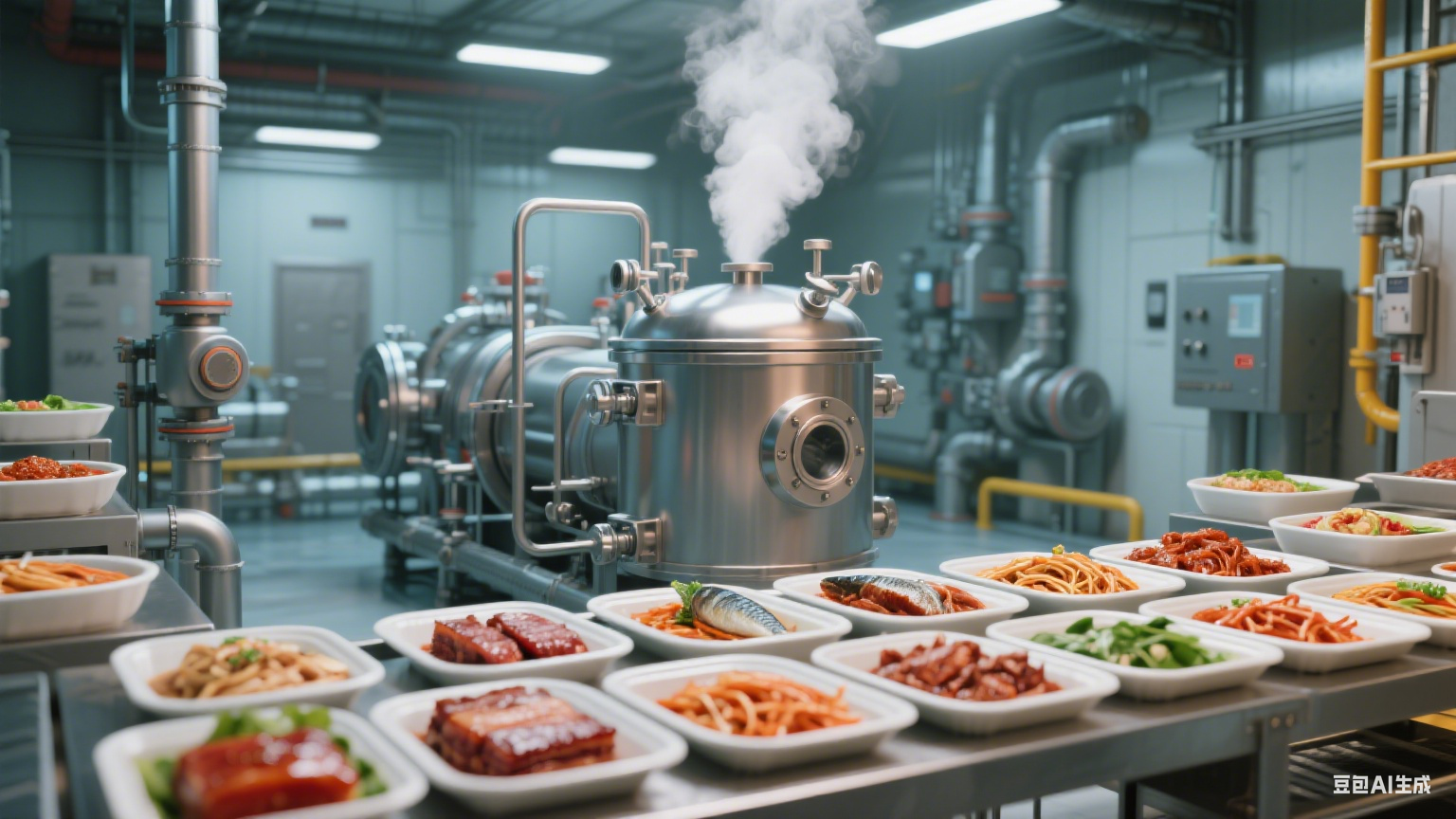 在食品加工领域，尤其是罐头、酱料、预制菜等需要长期储存或大规模生产的品类中，杀菌锅扮演着不可或缺的角色(3)