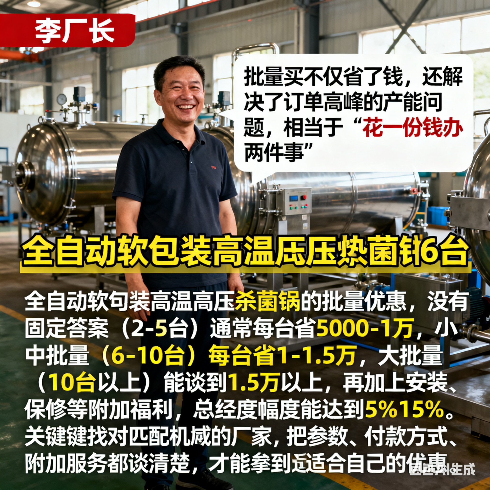 全自动软包装杀菌锅，批量买能便宜多少？(5)