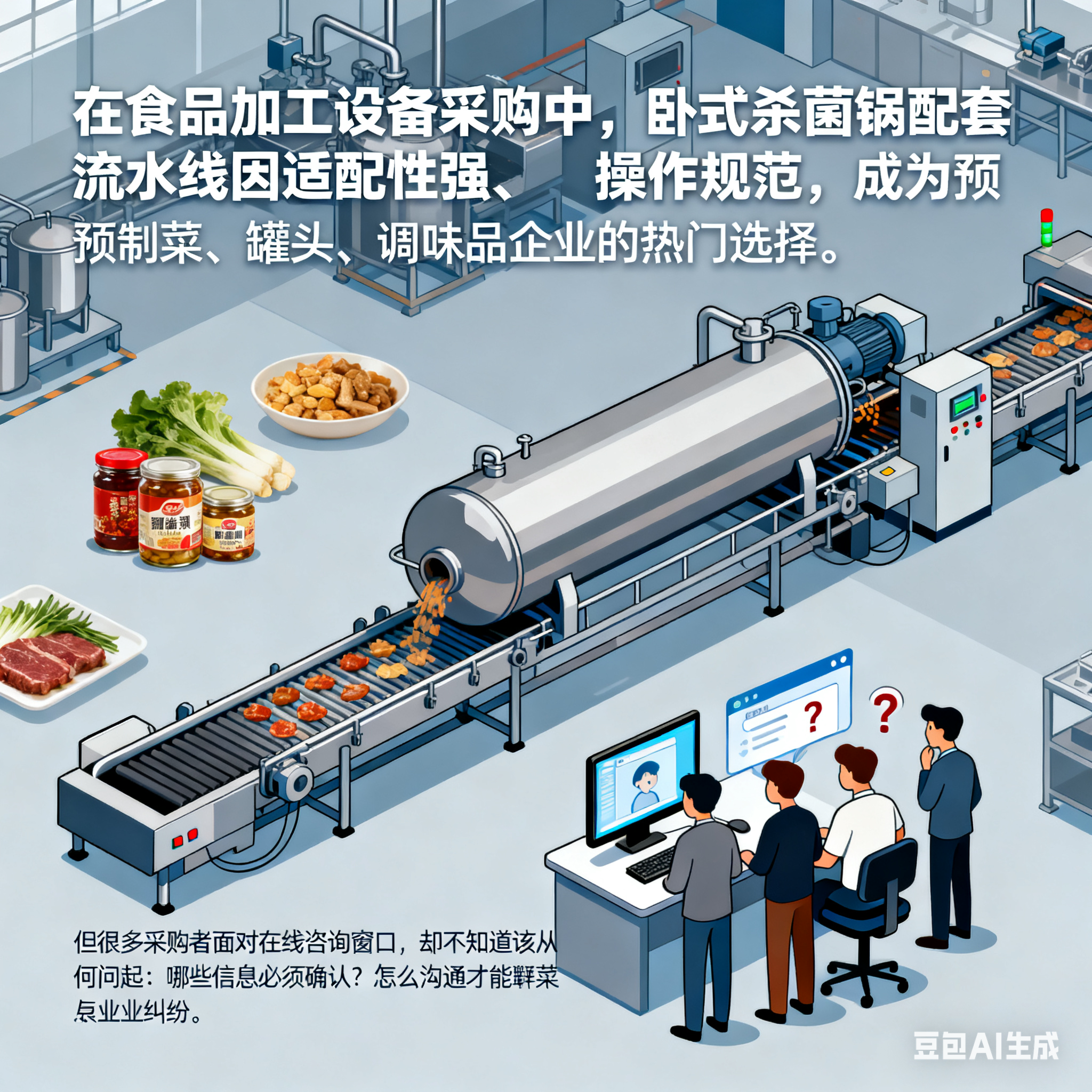 卧式杀菌锅配套流水线，在线咨询咋问？(1)