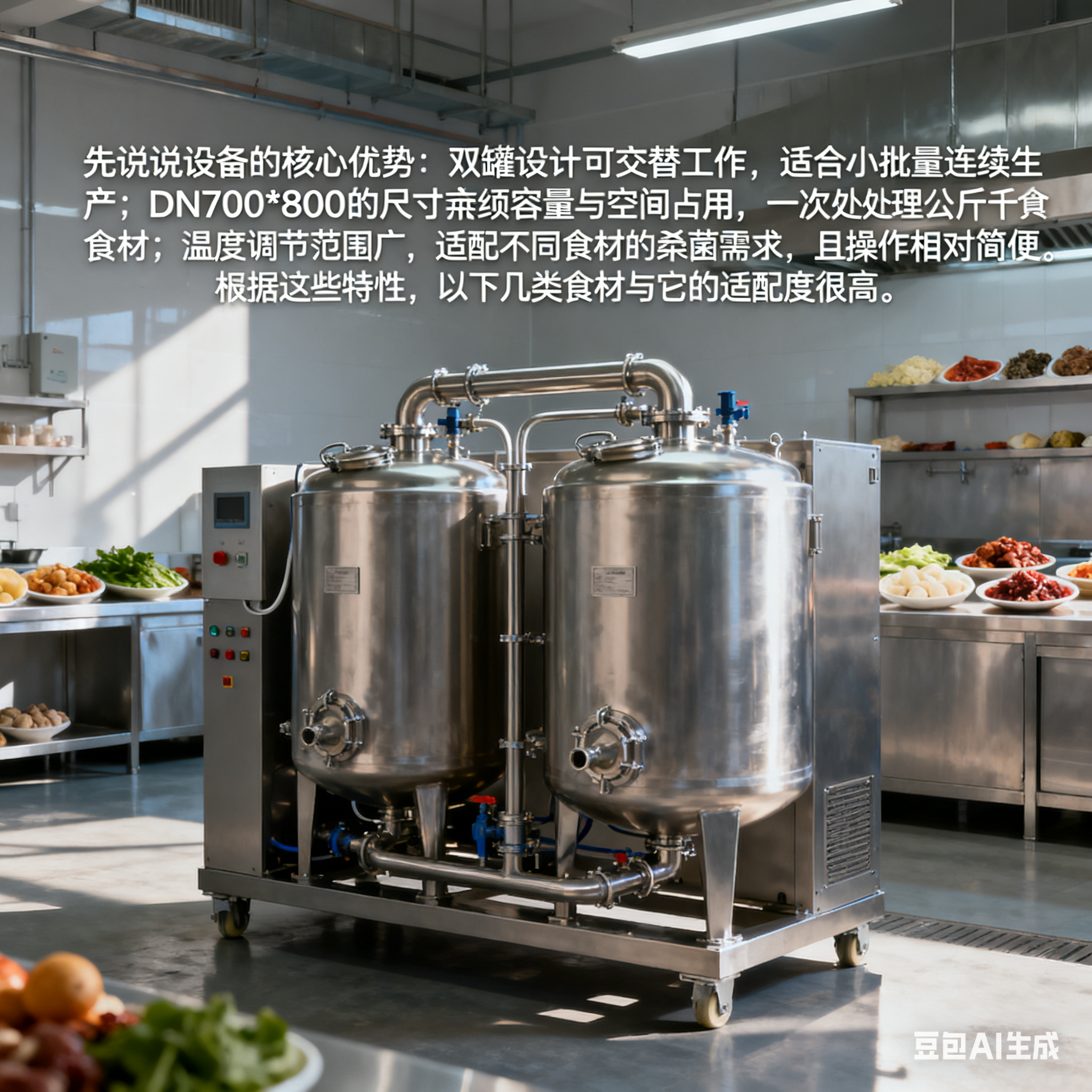 双罐式 DN700*800 杀菌锅，适合给哪些食材杀菌？(1)