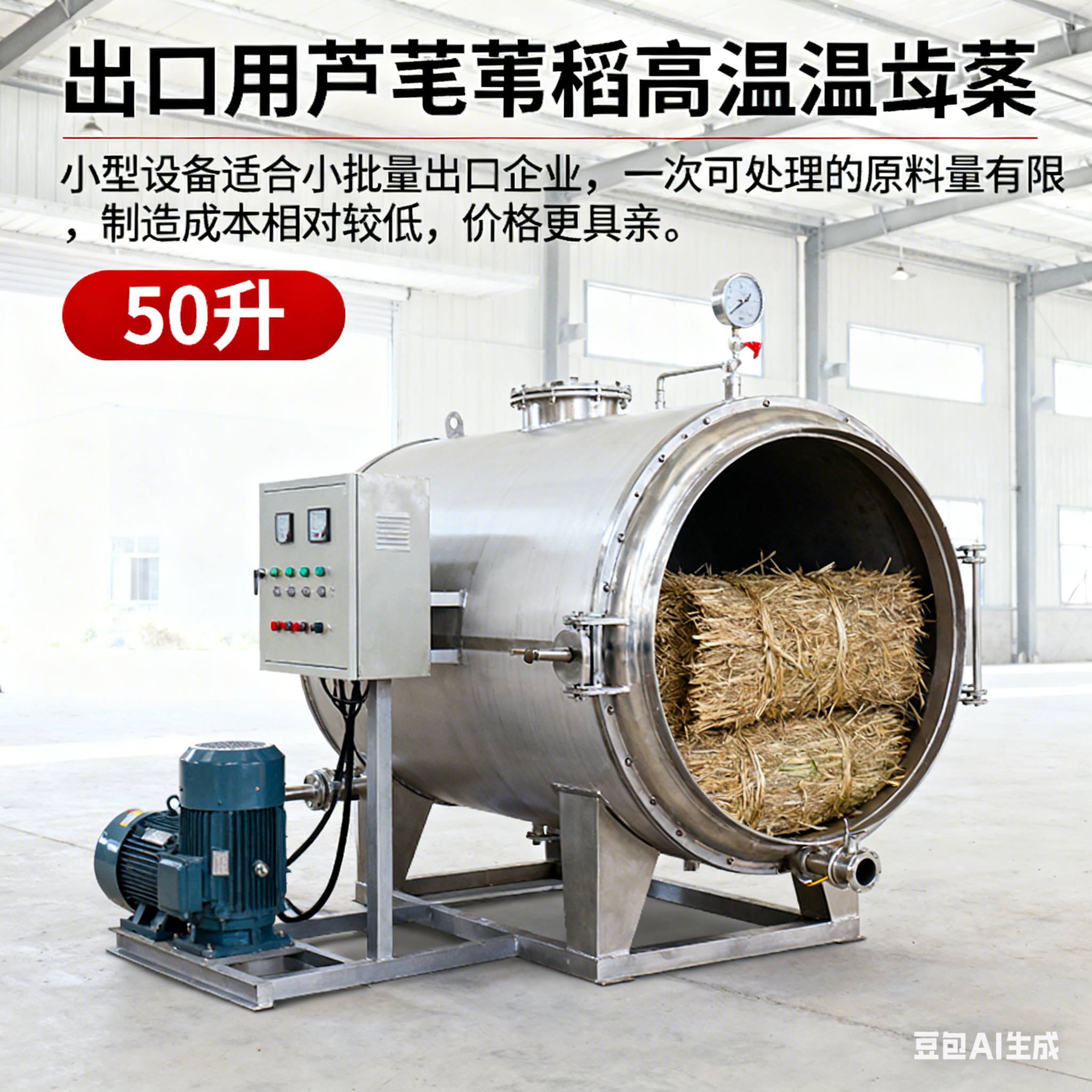 出口芦苇稻草高温杀菌锅，较低价格多少？(2)